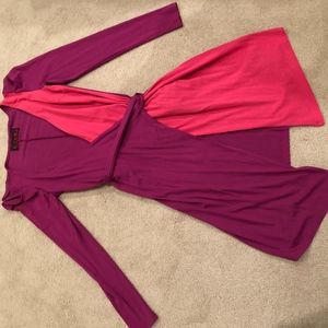 colorblock wrap dress